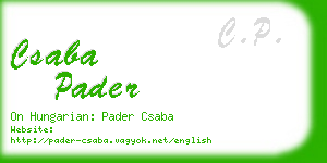 csaba pader business card